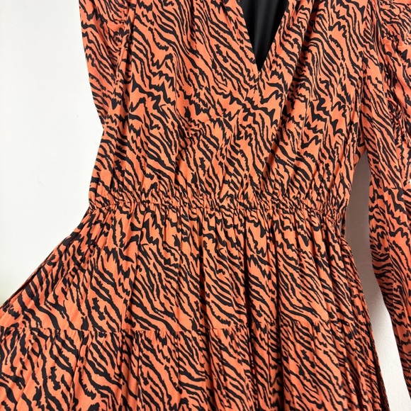 Anna Cate Elizabeth Tiger Print Long Sleeve Mini Dress Sz XS - Picture 9 of 13